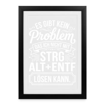 No problem with ctrl alt del - Framed poster (27 × 37 cm) - black - Front