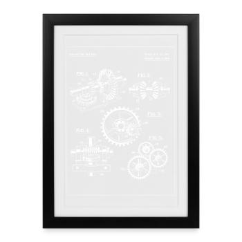 Plan d’équipement vintage - Affiche encadrée (27 × 37 cm) - noir - Devant