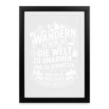 Hiking is my way of embracing the world - Framed poster (27 × 37 cm) - black - Front