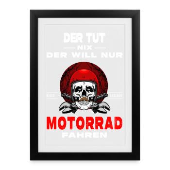 Il ne fait rien, il veut juste faire de la moto - Affiche encadrée (27 × 37 cm) - noir - Devant