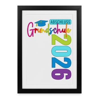 Remise des diplômes de l'école primaire 2026 - Affiche encadrée (27 × 37 cm) - noir - Devant