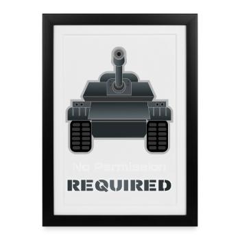 Tank Army - Military SymbolTee - Affiche encadrée (27 × 37 cm) - noir - Devant