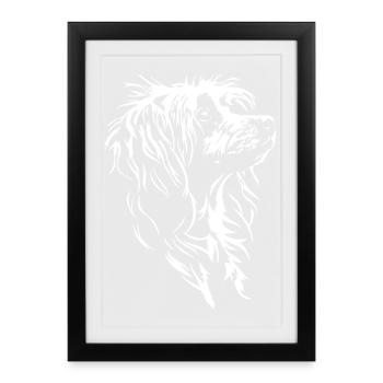 Chinese Crested Dog Silhouette Dogs Wilsigns - Framed poster (27 × 37 cm) - black - Front