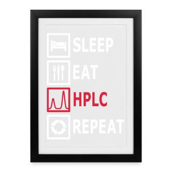HPLC Performance Chromatography Eat Sleep Repeat - Framed poster (27 × 37 cm) - black - Front