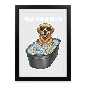 Chien de bain de glace polaire - Affiche encadrée (27 × 37 cm) - noir - Devant