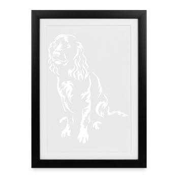 German Quail Dog « Édition Noire » - Affiche encadrée (27 × 37 cm) - noir - Devant