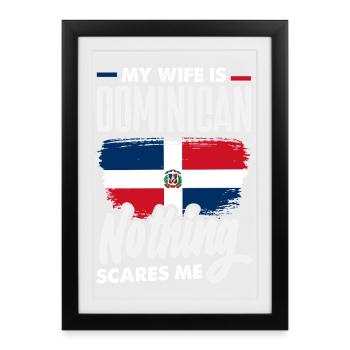 Drapeau de la République dominicaine Dom Rep Pride - Affiche encadrée (27 × 37 cm) - noir - Devant