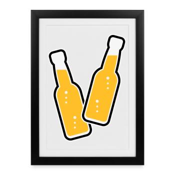 2 Bottles Toast (Lemonade Soft Drink / POS 3C) - Framed poster (27 × 37 cm) - black - Front