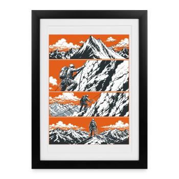 Mountaineering Climbing Adventure - Framed poster (27 × 37 cm) - black - Front