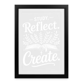 Study Reflect Create Book Botanicals - Framed poster (27 × 37 cm) - black - Front