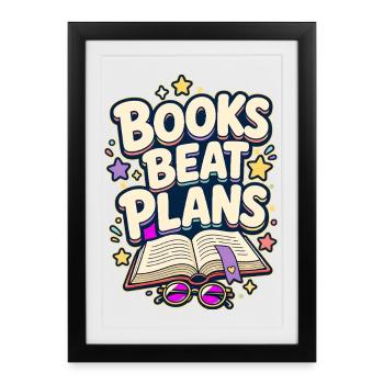BOOKS BEAT PLANS Nap - Framed poster (27 × 37 cm) - black - Front