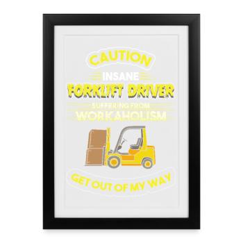 Conducteur de chariot élévateur - Affiche encadrée (27 × 37 cm) - noir - Devant