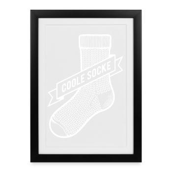 Coole Socke - Gerahmtes Poster (27 × 37 cm) - Schwarz - Vorne