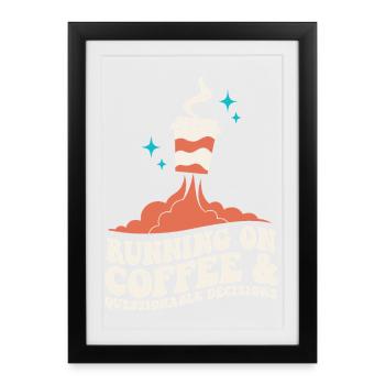 Coffee for questionable decisions - Framed poster (27 × 37 cm) - black - Front