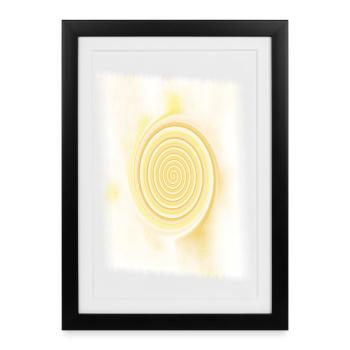Yellow Spiral Solar Circle - Framed poster (27 × 37 cm) - black - Front