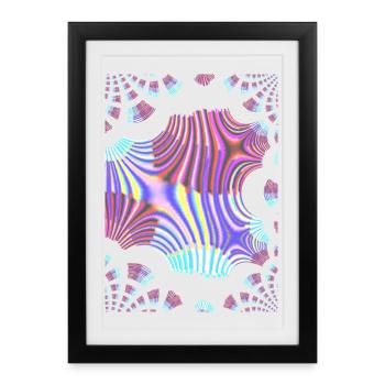 Psychedelic Neon Spiral - Framed poster (27 × 37 cm) - black - Front