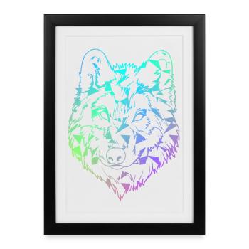 loup - Affiche encadrée (27 × 37 cm) - noir - Devant