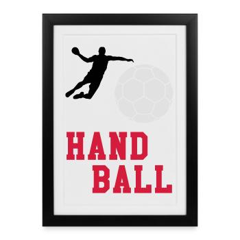 Handball - Framed poster (27 × 37 cm) - black - Front