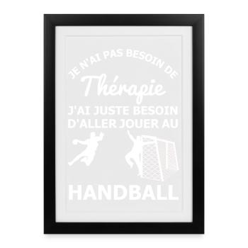 Handball therapy - Framed poster (27 × 37 cm) - black - Front