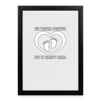 Test positif non Rona Tee - Affiche encadrée (27 × 37 cm) - noir - Devant