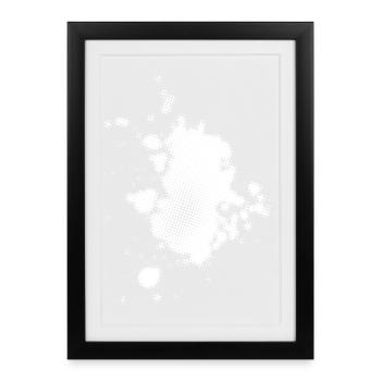 Flash, Dots Background Asymmetrical | rasterized - Framed poster (27 × 37 cm) - black - Front