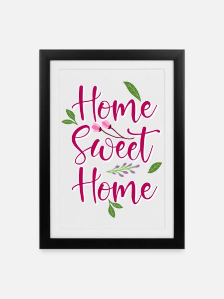 home - Affiche encadrée (27 × 37 cm) - noir