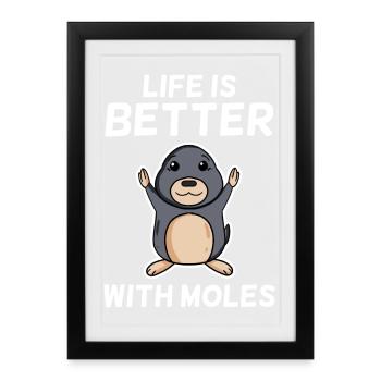 mole - Framed poster (27 × 37 cm) - black - Front