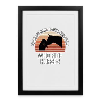 Dads and Daughters Who Ride Horses - Framed poster (27 × 37 cm) - black - Front