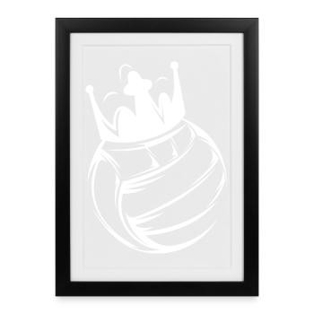 Roi du volley-ball Roi du volley-ball de plage symbole icône - Affiche encadrée (27 × 37 cm) - noir - Devant