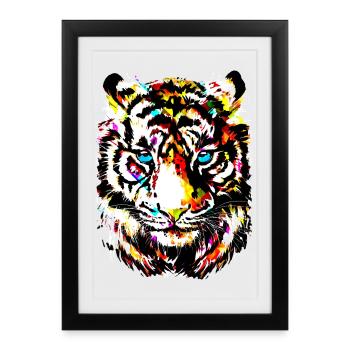 Tigre - Tigre coloré - Tigazprint - Affiche encadrée (27 × 37 cm) - noir - Devant