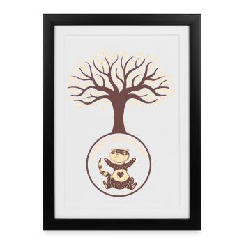 Furets des arbres - Affiche encadrée (27 × 37 cm) - noir - Devant