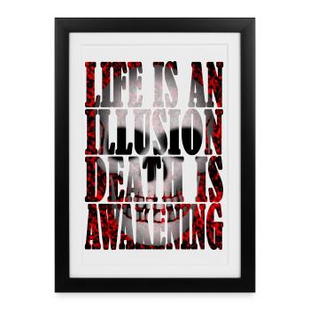 La vie est une illusion R6Z - Affiche encadrée (27 × 37 cm) - noir - Devant
