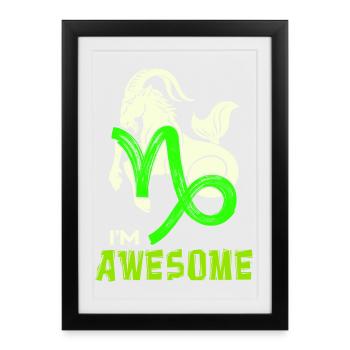 Cool Capricorn Statement Zodiac Sign Esotericism - Framed poster (27 × 37 cm) - black - Front