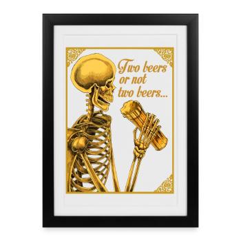 DEUX BIÈRES OU PAS DEUX BIÈRES - Affiche encadrée (27 × 37 cm) - noir - Devant
