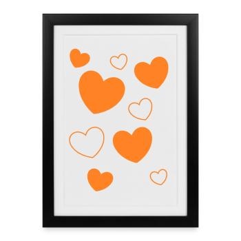 Heart Pattern Heart Pattern Gift Heart Pattern - Framed poster (27 × 37 cm) - black - Front