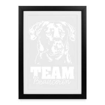 ÉQUIPE BEAUCERON Chien de sport Chiens Chien Wilsigns - Affiche encadrée (27 × 37 cm) - noir - Devant