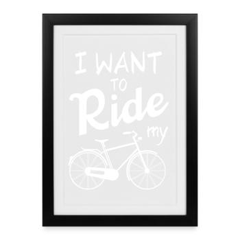 Radsport, Radsportfan, Radfahrer - Gerahmtes Poster (27 × 37 cm) - Schwarz - Vorne