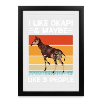 I like Okapi - Framed poster (27 × 37 cm) - black - Front