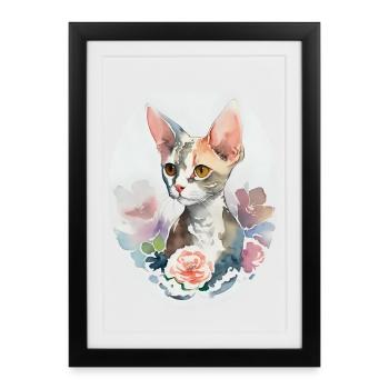 Devon Rex - Framed poster (27 × 37 cm) - black - Front
