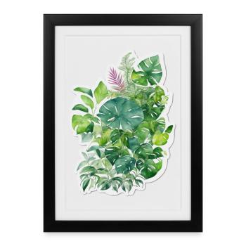 Jungle leaves - Framed poster (27 × 37 cm) - black - Front