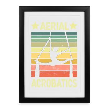 Acrobaties aériennes en tissu vertical - Affiche encadrée (27 × 37 cm) - noir - Devant