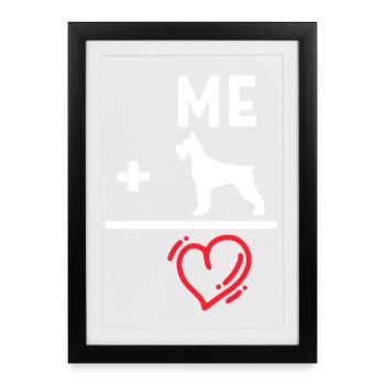 Animaux de compagnie Déclaration de cœur Chien animaux en peluche - Affiche encadrée (27 × 37 cm) - noir - Devant