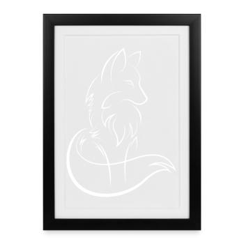 Fox Symbol Idea Outlines Art Foxes Animal Love - Framed poster (27 × 37 cm) - black - Front