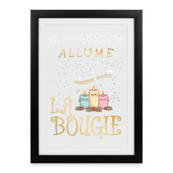 Si tu vois ça allume la bougie cadeau de Noël - Affiche encadrée (27 × 37 cm) - noir - Devant