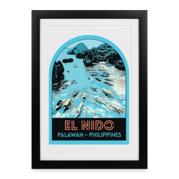 Fishing charters in El Nido, Palawan, Philippines - Framed poster (27 × 37 cm) - black - Front