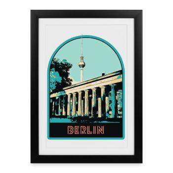 Berlin TV Tower and Brandenburg Gate - Framed poster (27 × 37 cm) - black - Front