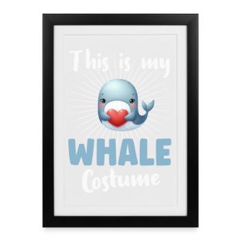 Baleine Rorqual bleu - Affiche encadrée (27 × 37 cm) - noir - Devant