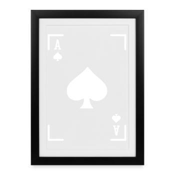 Card Game Poker Gambling Casino Gambling Poker - Framed poster (27 × 37 cm) - black - Front
