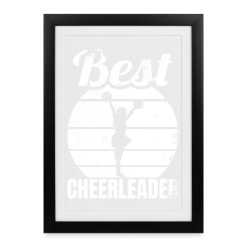 Meilleure pom-pom girl féminine - Affiche encadrée (27 × 37 cm) - noir - Devant