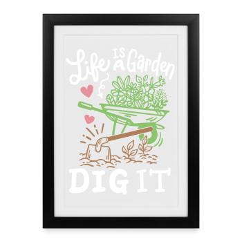 Gartenarbeit Garten Gärtner - Gerahmtes Poster (27 × 37 cm) - Schwarz - Vorne